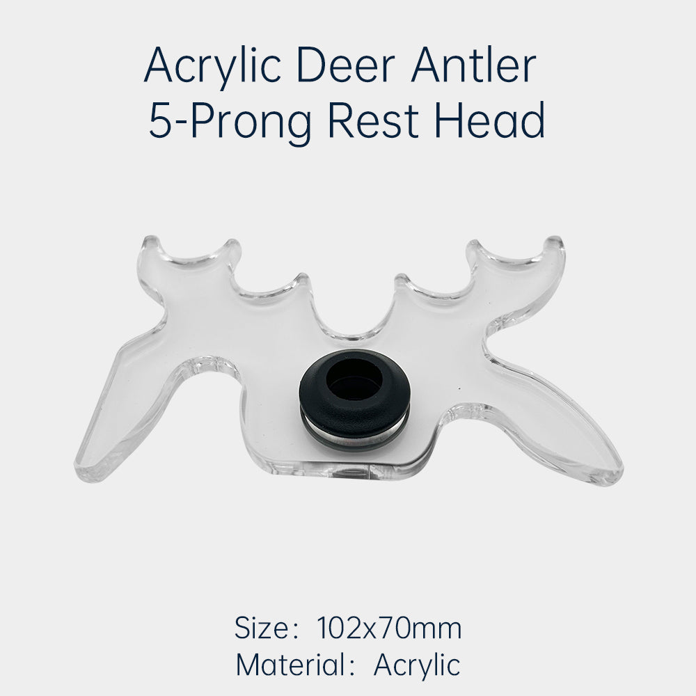 Acrylic Deer Anler 5-Prong Rest Head,Pool Cue Tip,Billiard Table Accessories
