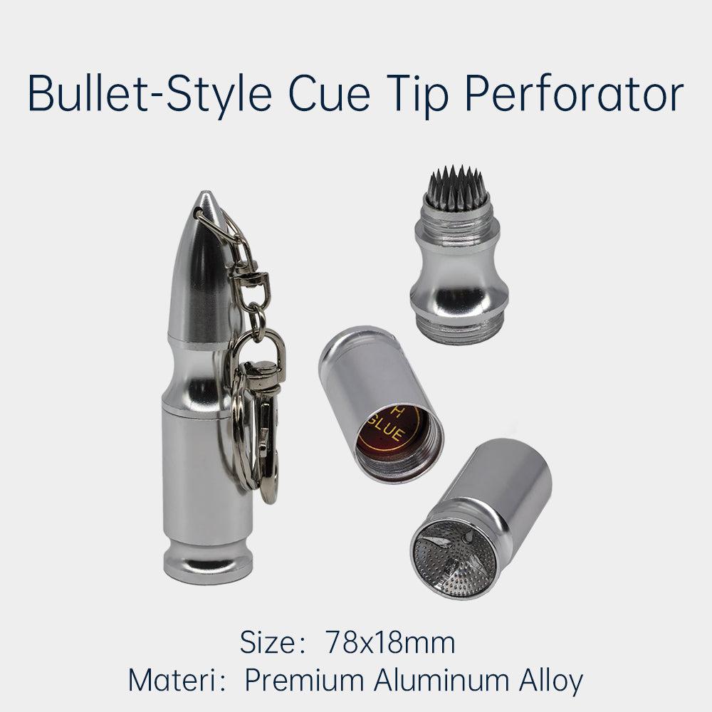Bullet-Style Cue Tip Perforator,Leather Head Repair Tool,Billiard Cue Accessories