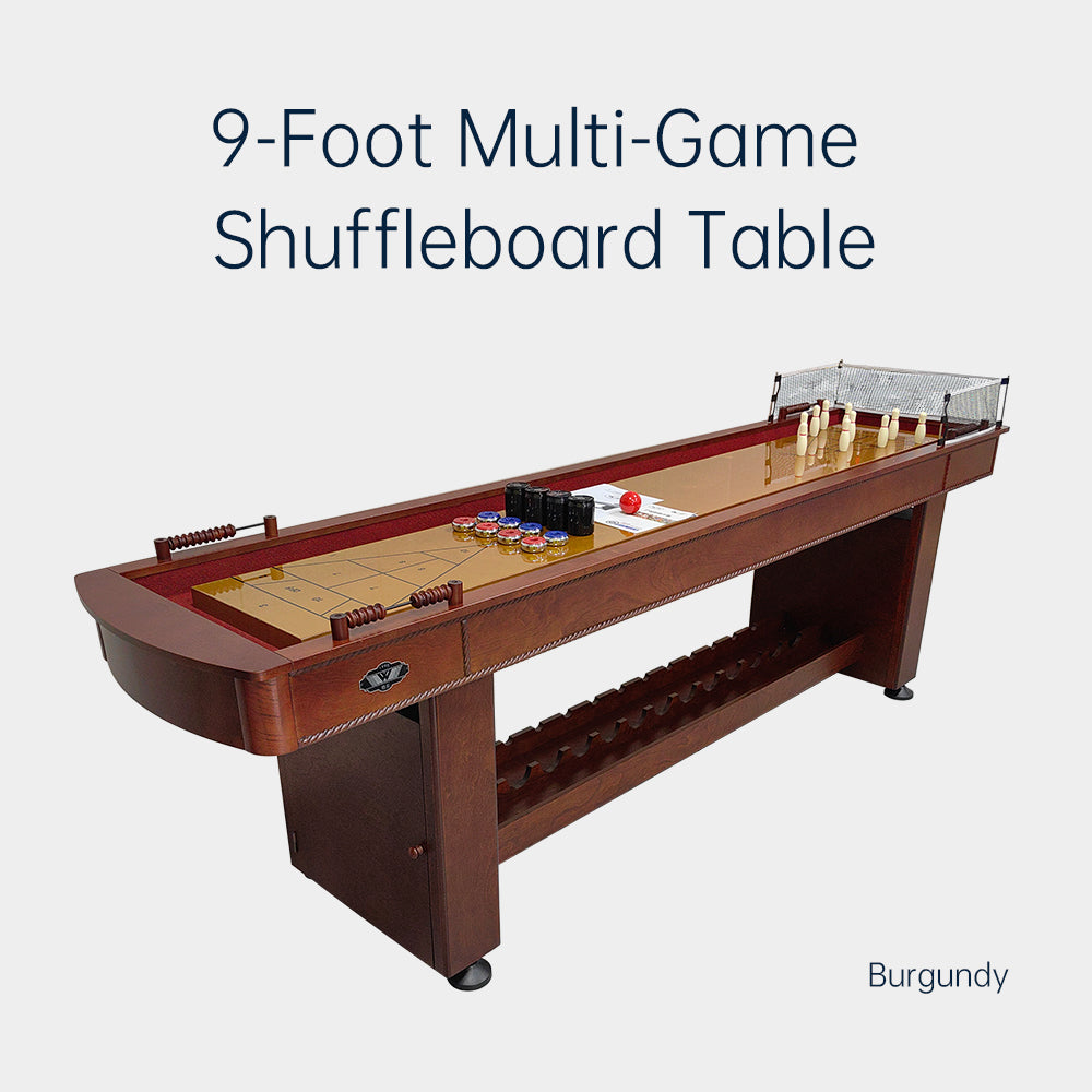 9-Foot Multi-Game  Shuffleboard Table,Board Games, Family Entertainment, Manufacturer Direct Sales