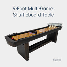 9-Foot Multi-Game  Shuffleboard Table,Board Games, Family Entertainment, Manufacturer Direct Sales
