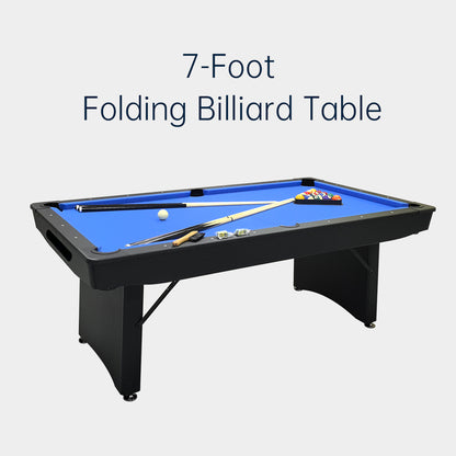 7-Foot Folding Billiard Table, No Assembly Required, Folding Home Use Pool Table, Game Room, Factory Direct Sales
