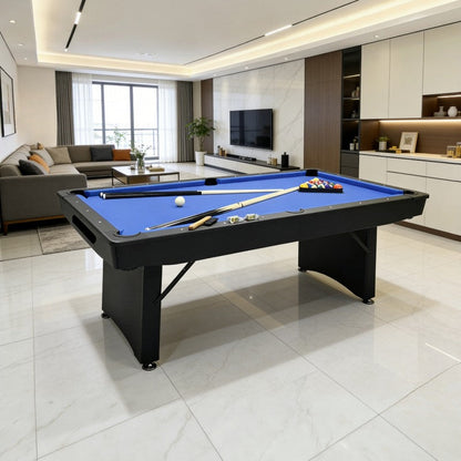 7-Foot Folding Billiard Table, No Assembly Required, Folding Home Use Pool Table, Game Room, Factory Direct Sales